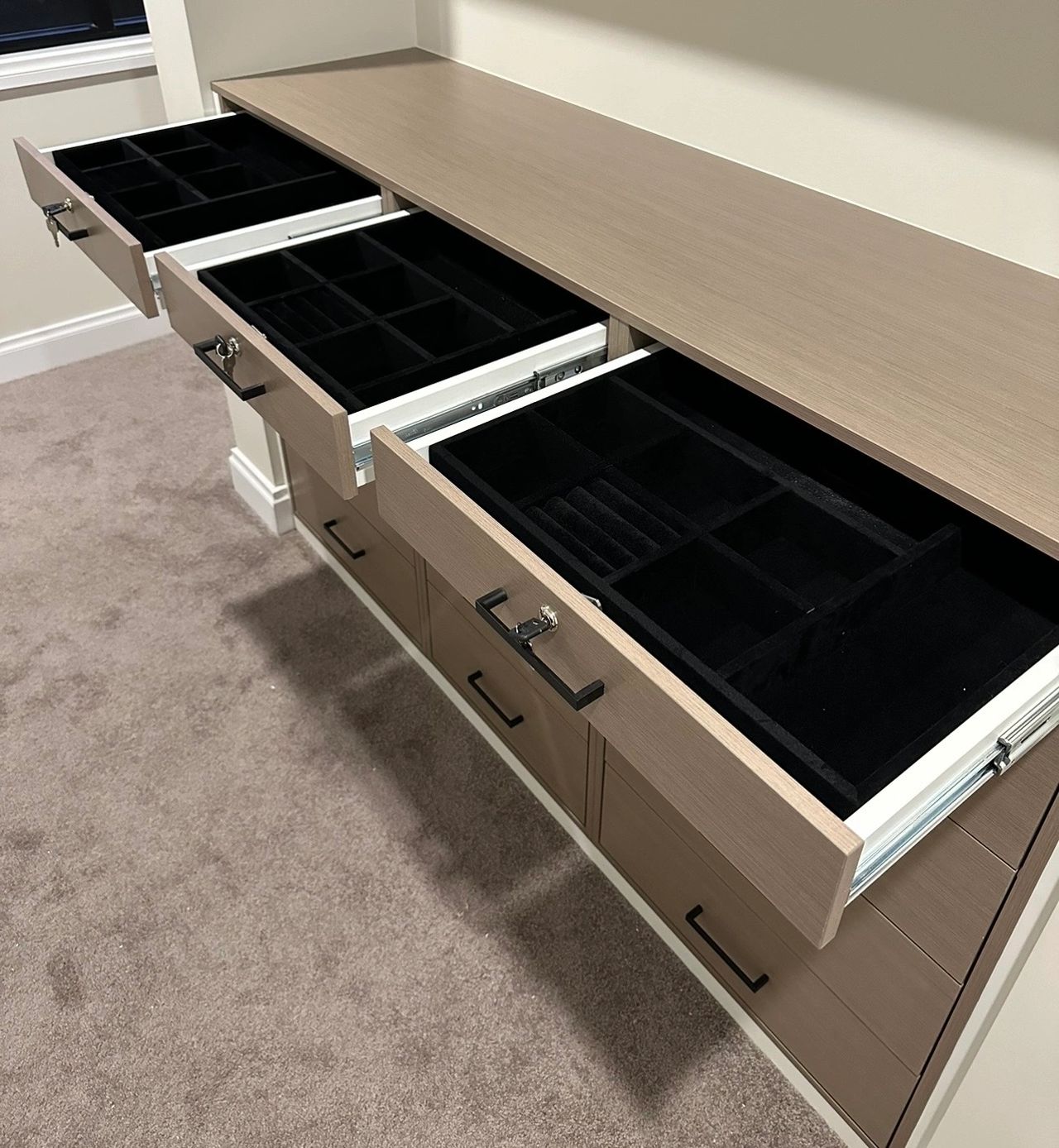 Custom Joinery Melbourne for dressing room and robe