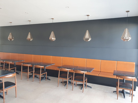 bench seating in New Indian restaurant fitout brisbane