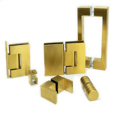 Brushed Brass hinge for frameless shower screen