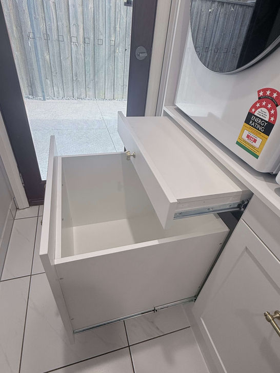 double drawer in custom laundry Melbourne