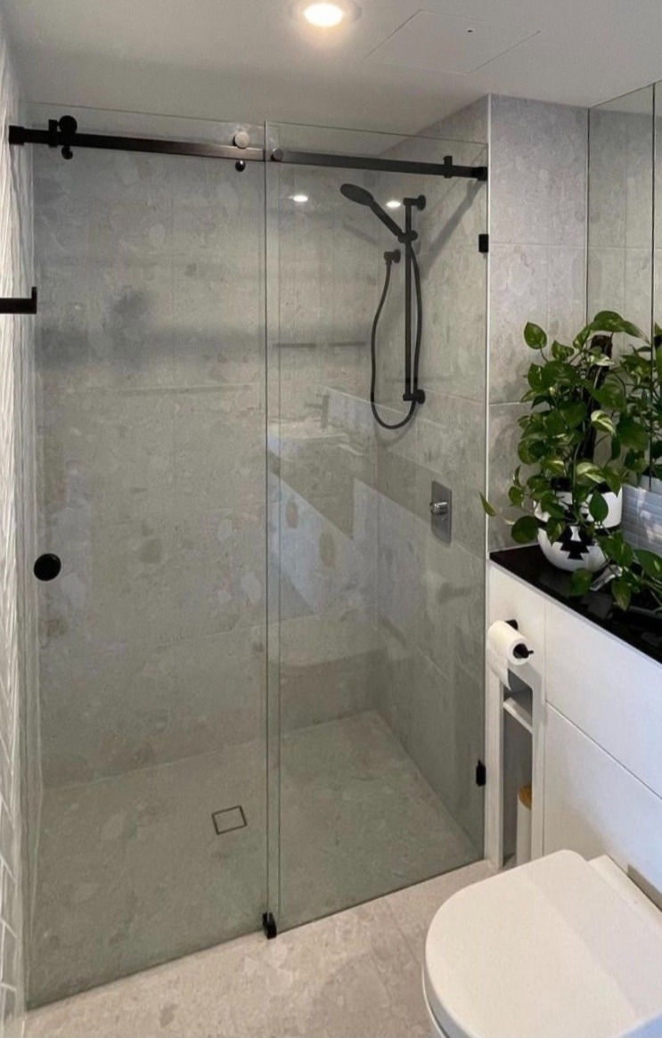 frameless black shower screen melbourne