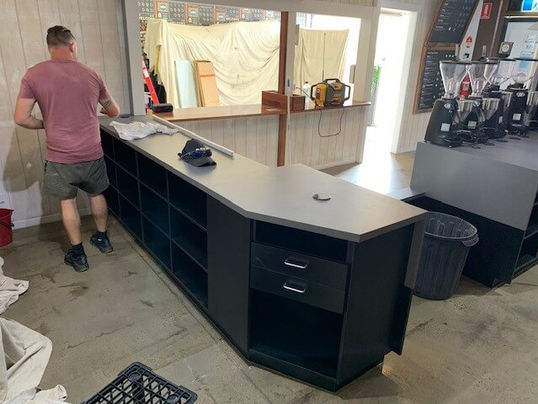 Simply Beans cafe fit out Brisbane - counter tops