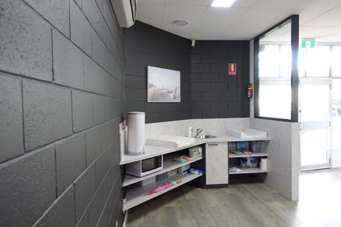 shop fitting brisbane modern mamas studio fit out kitchen area, custom cabinetry