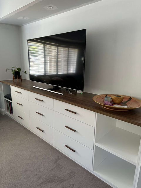 Custom Joinery Melbourne for freestanding TV unit