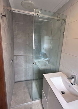 wall to wall Frameless Sliding Shower Screen melbourne - Silver