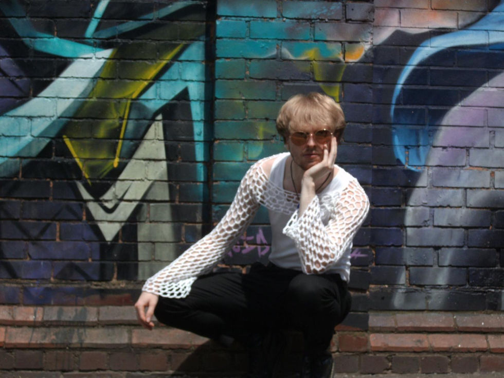 Modelling white shrug crochet piece by Alenya Akyol (23/06/24).