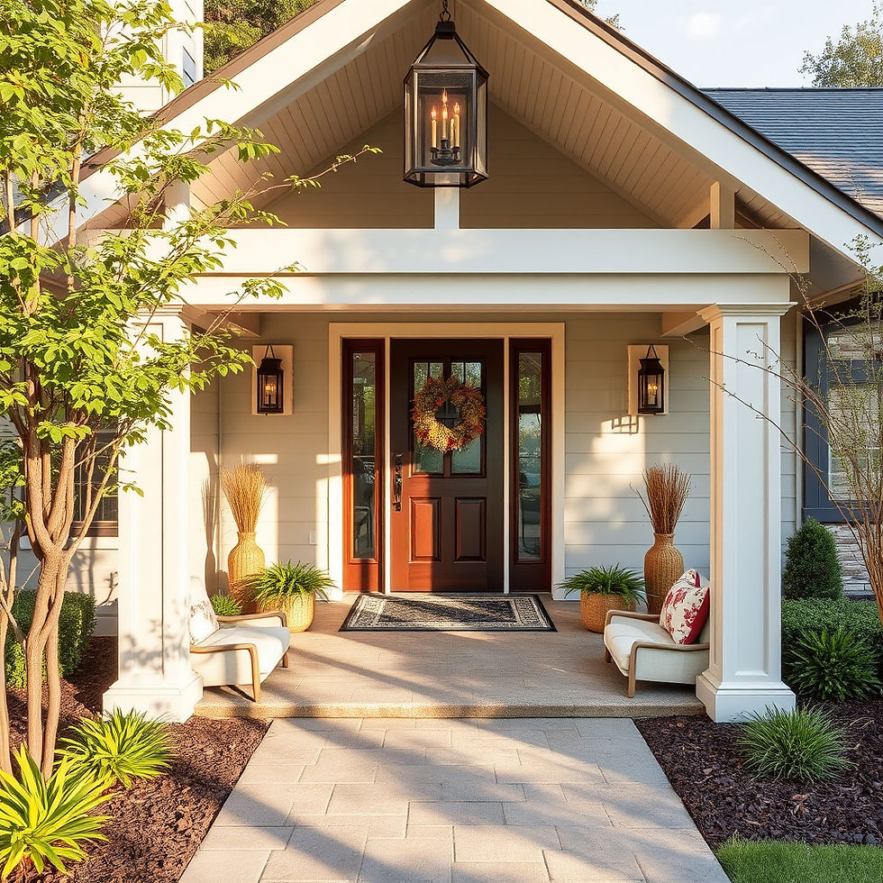 Eye-level view of a modern living room with natural light