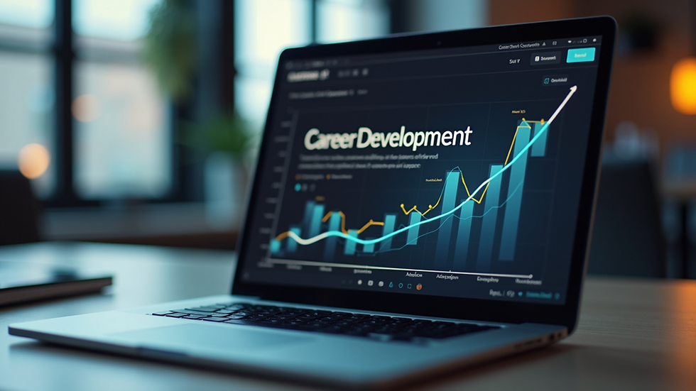 Close-up of a laptop screen showing a career development plan