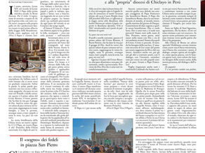 Yona Tukuser holds a "HOPE FOR PEACE" sign in St. Peter's Square at the Vatican during the Conclave