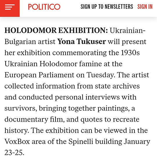 hunger, famine, Holodomor, Ukraine, artist Yona Tukuser, documentary film "Yona. Hunger delirium"
