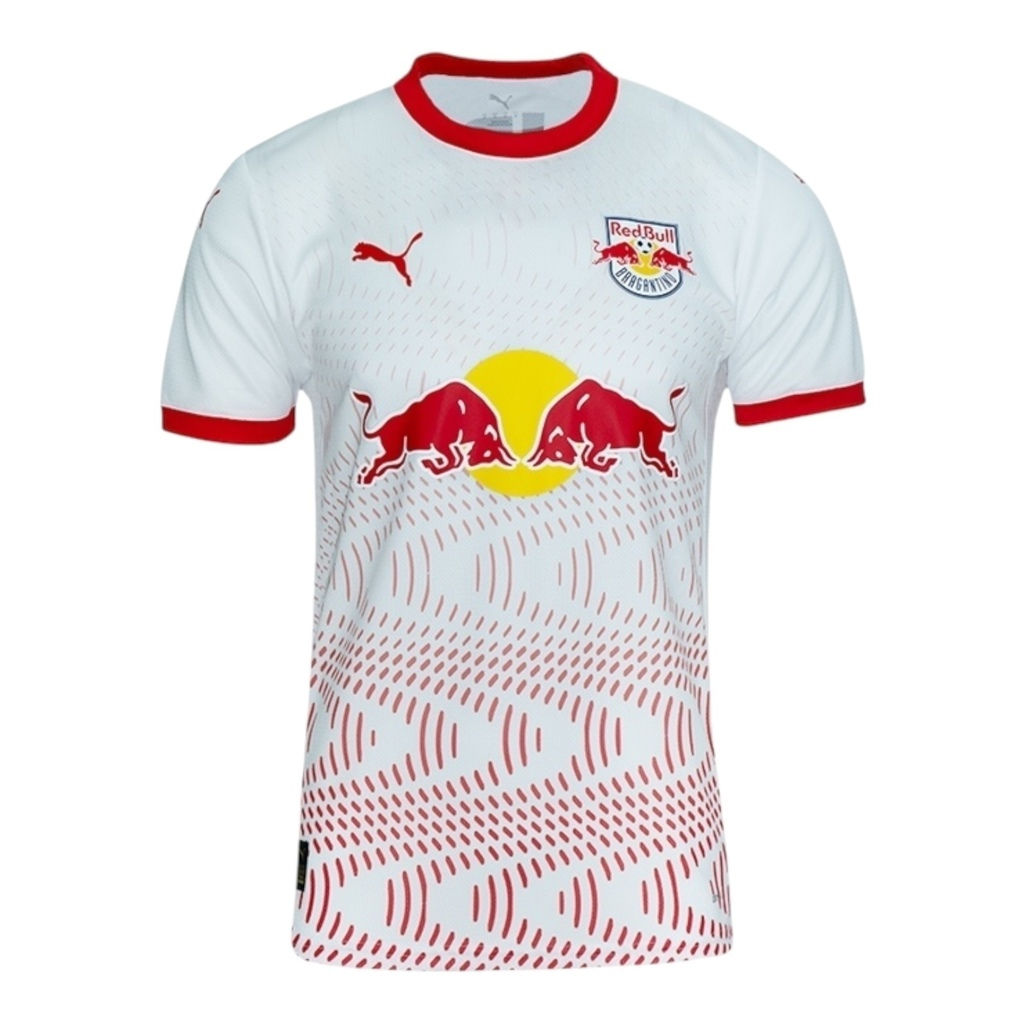 Camisa Red Bull Bragantino I 25/26 - Torcedor Puma Masculina - Branca com detalh