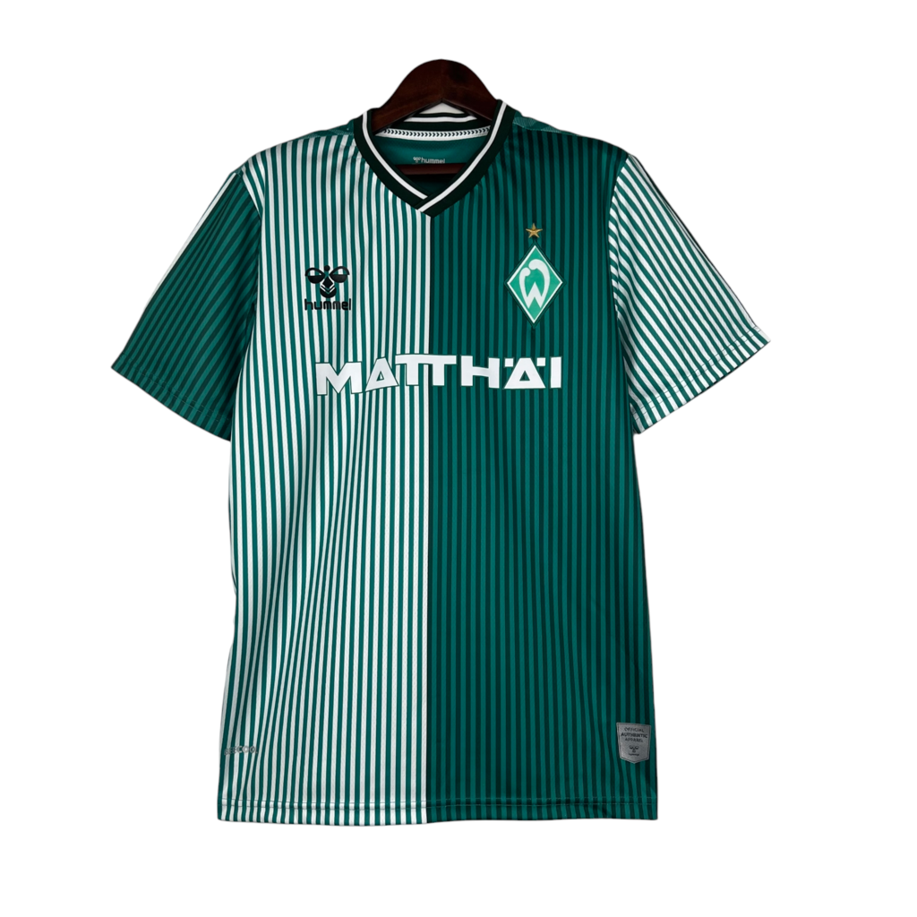 Camisa Werder Bremen I 23/24 - Torcedor Hummel Masculina - Branca e verde com de