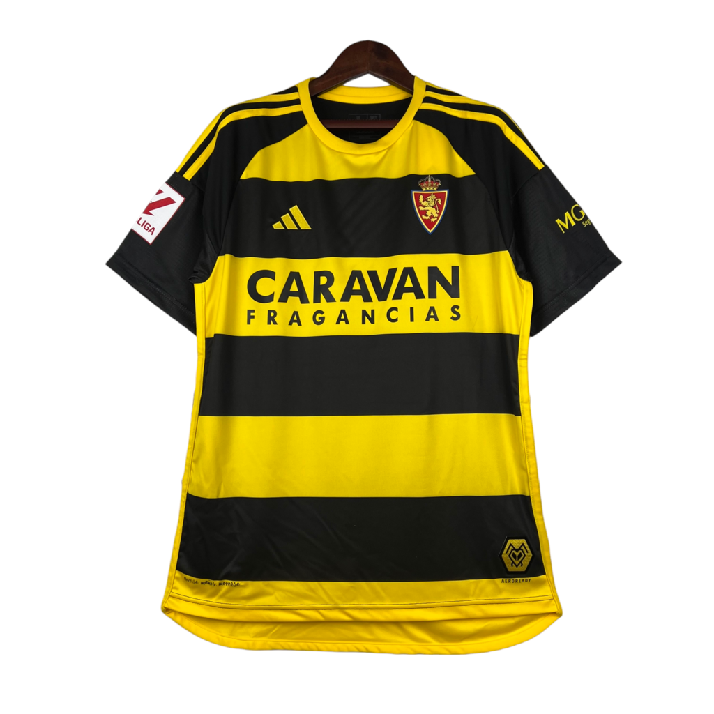 Camisa Real Zaragoza II 23/24 - Torcedor Adidas Masculina - Preta com detalhes e