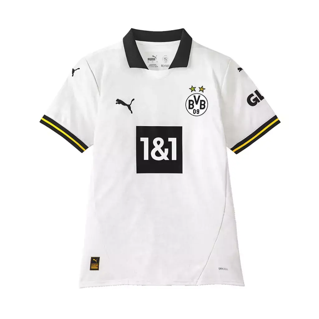 Camisa Borussia Dortmund III 24/25 - Torcedor Puma Feminina - Branca com detalhe