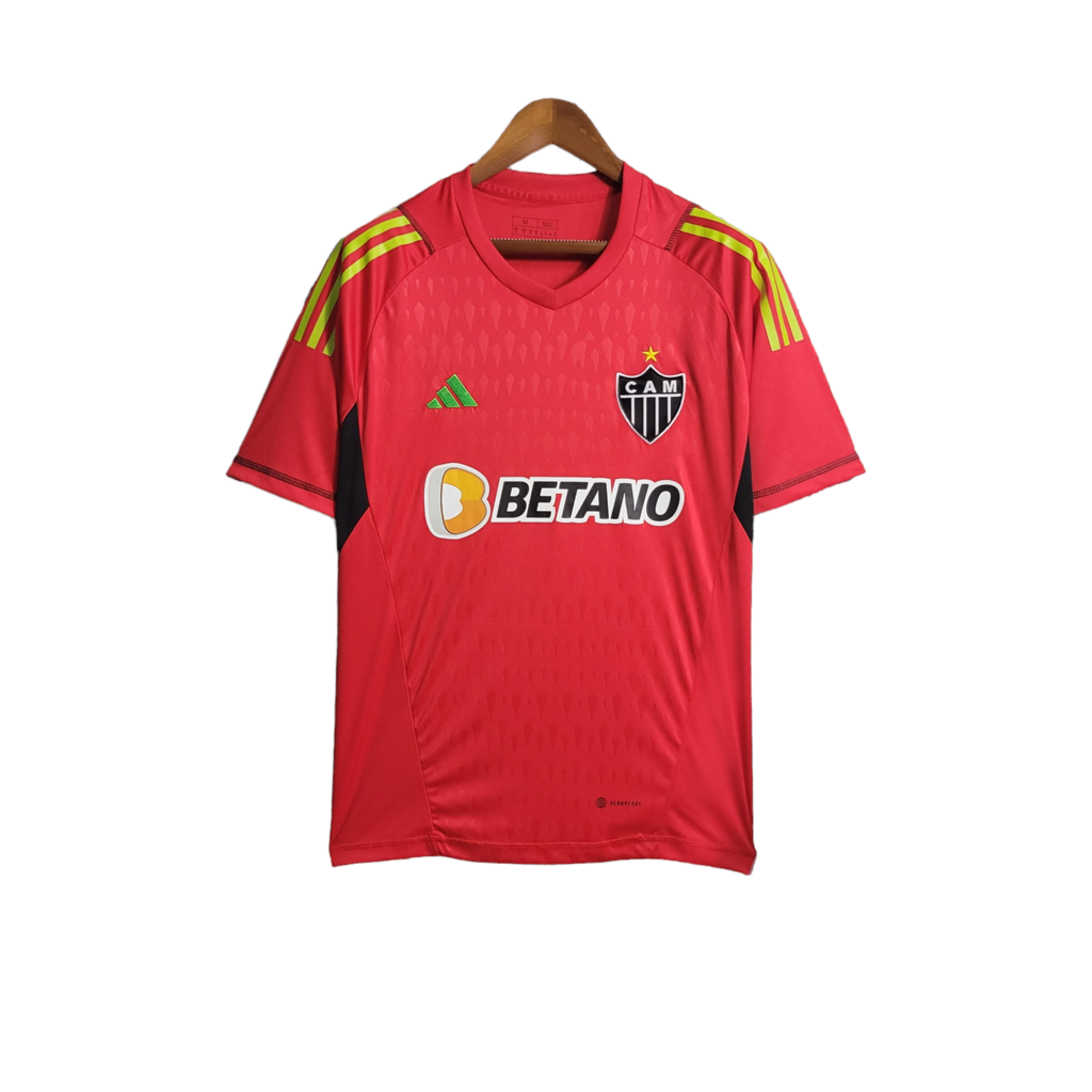 Camisa Atlético Mineiro Goleiro I 23/24 - Torcedor Masculina - Vermelha com deta