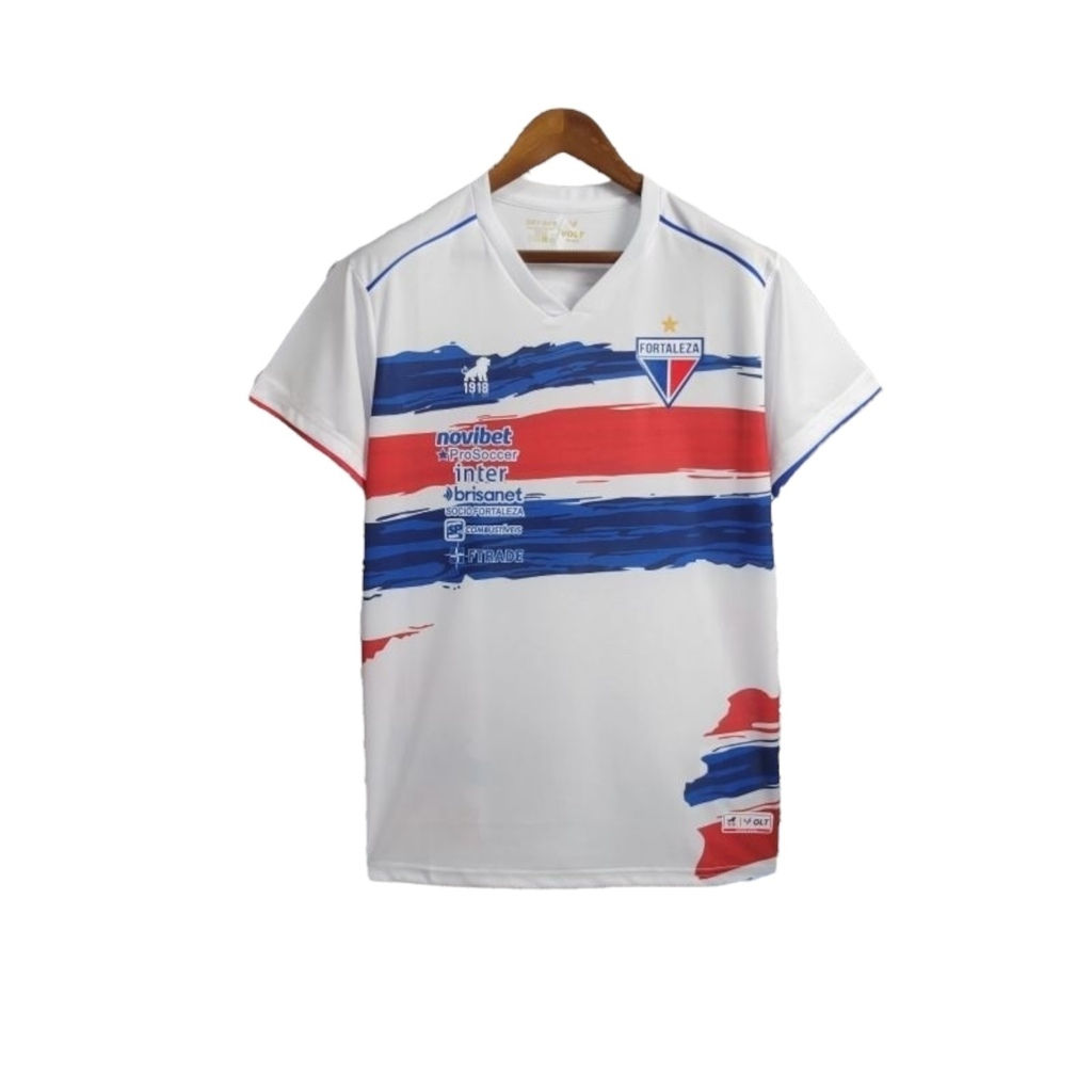 Camisa Fortaleza 24/25 - Torcedor Leão Masculina - Branca com detalhes em azul e