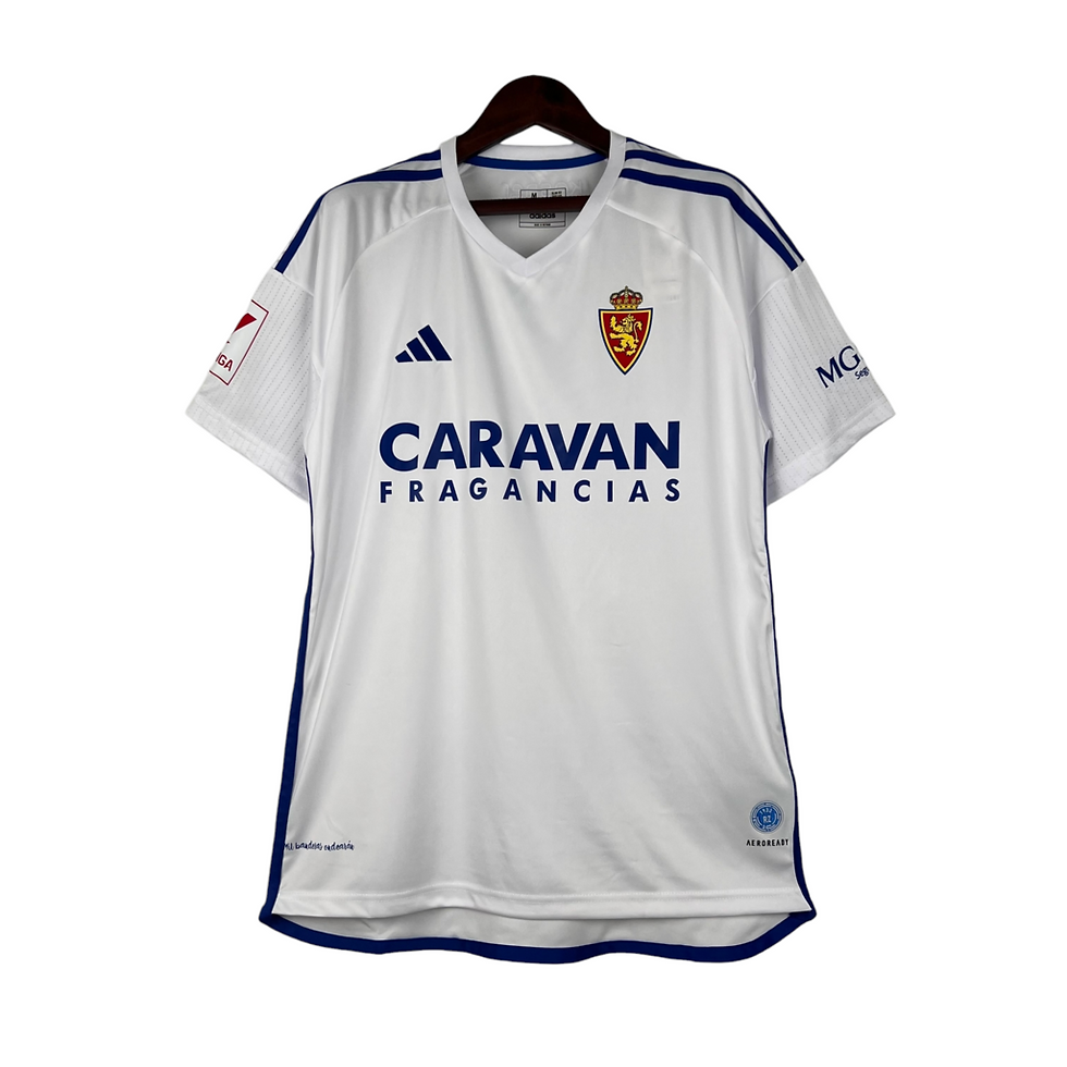 Miniatura: Camisa Zaragoza I 23/24 - Torcedor Adidas Masculina - Branco com detalhes em azu