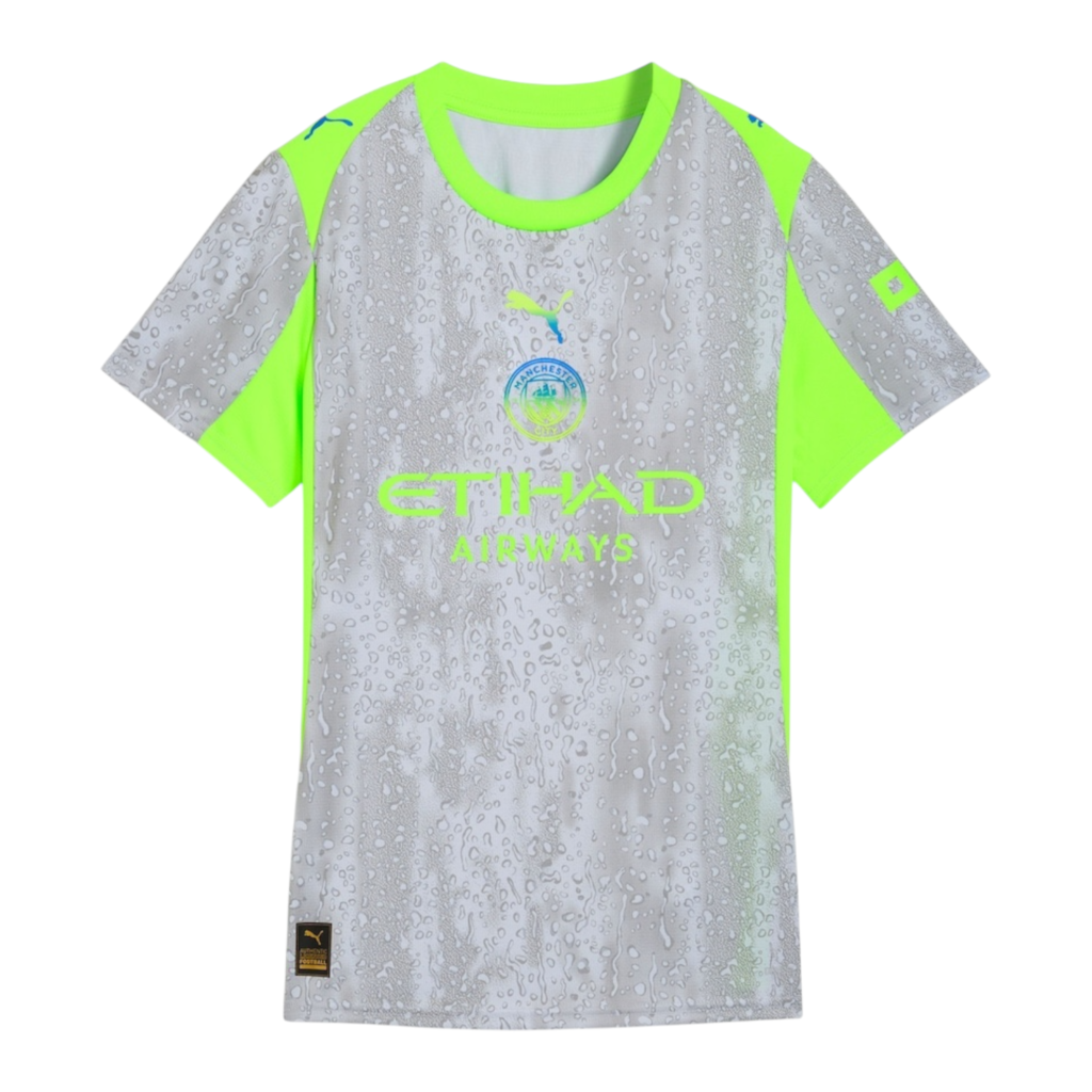 Camisa Manchester City III 25/26 - Torcedor Adidas Feminina - Cinza e verde neon
