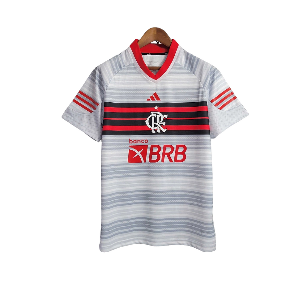 Miniatura: Camisa Flamengo 23/24 Torcedor Adidas Masculina - Branco