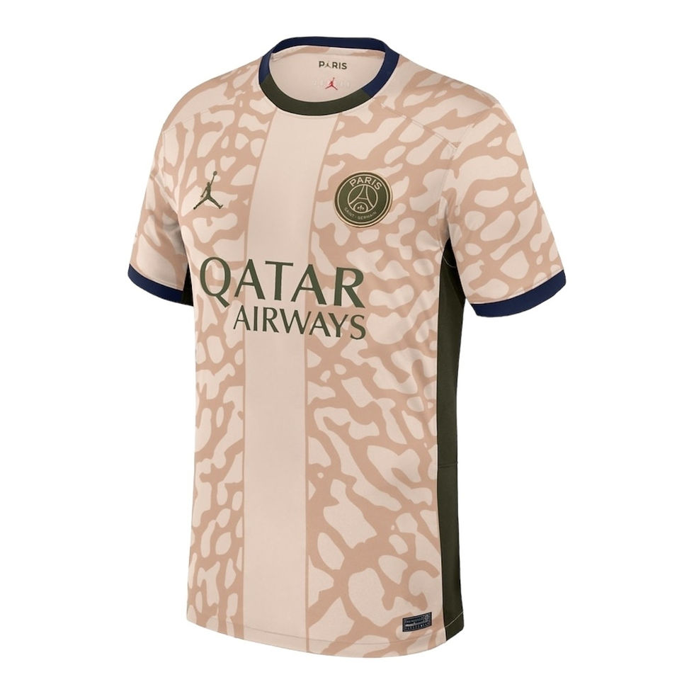 Miniatura: Camisa Paris Saint-Germain Fourth 23/24 - Torcedor Jordan Masculina - Bege com d