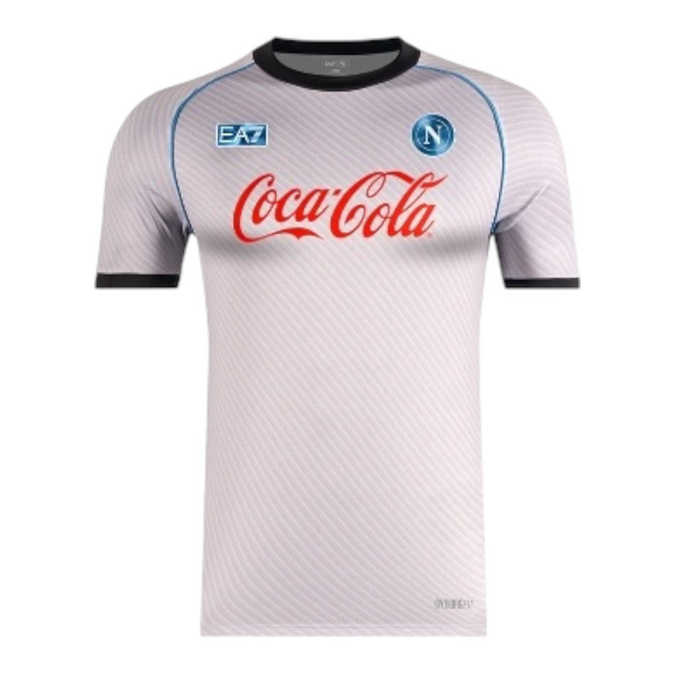 Miniatura: Camisa Napoli Treino 25/26 - Torcedor EA7 Masculina - Branca e cinza