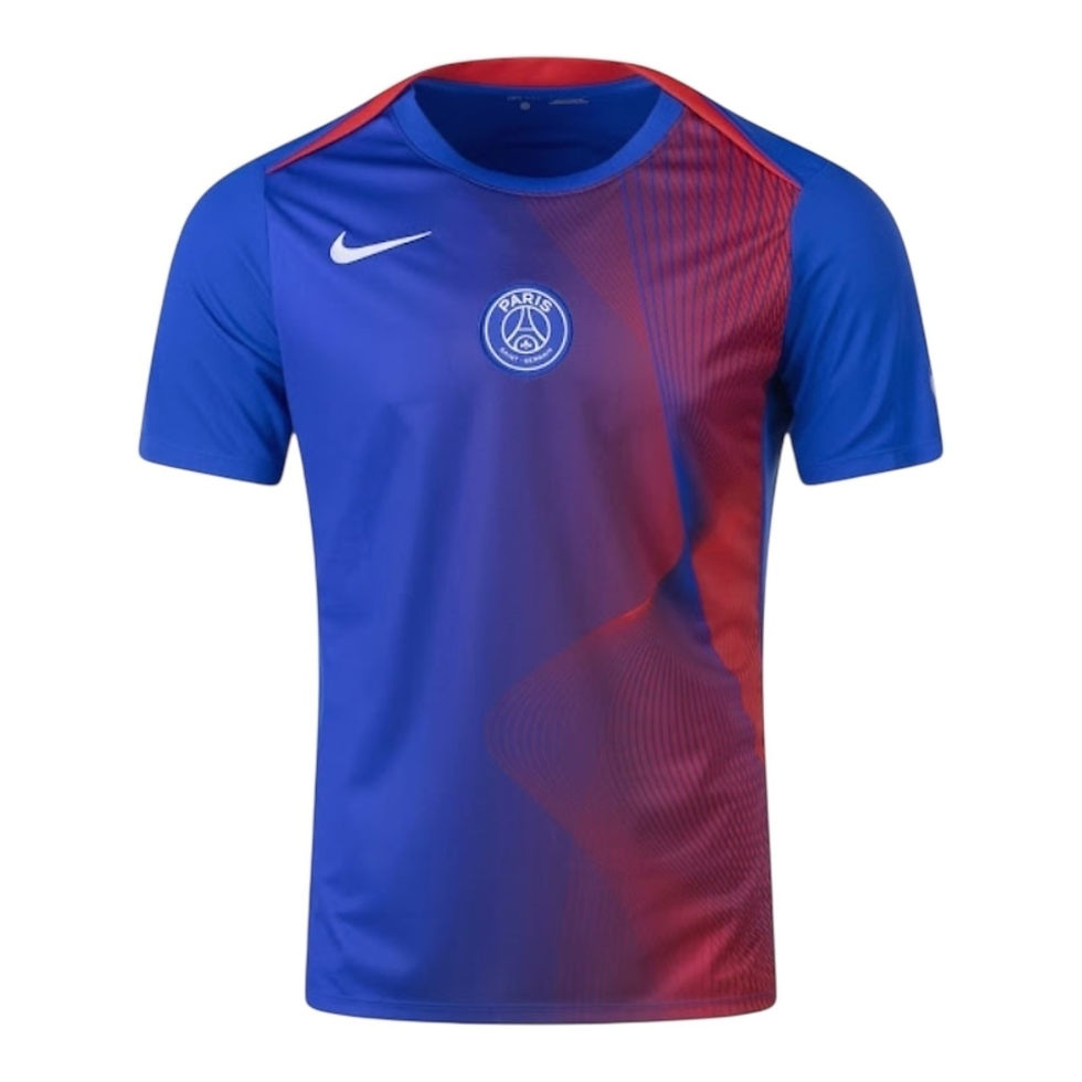Miniatura: Camisa Paris Saint-Germain Pré-jogo 25/26 - Torcedor Nike Masculina - Azul e ver