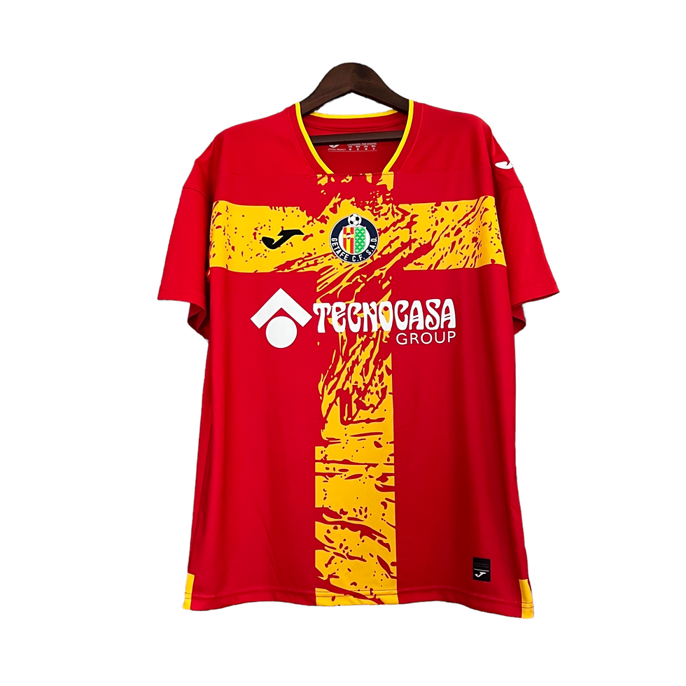 Miniatura: Camisa Getafe 23/24 II Torcedor Joma Masculina - Vermelha com detalhes em amarel