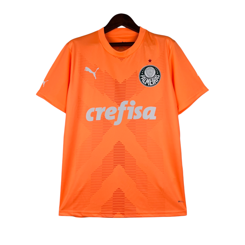 Camisa Palmeiras Goleiro III 23/24 - Torcedor Puma Masculina - Laranja com detal
