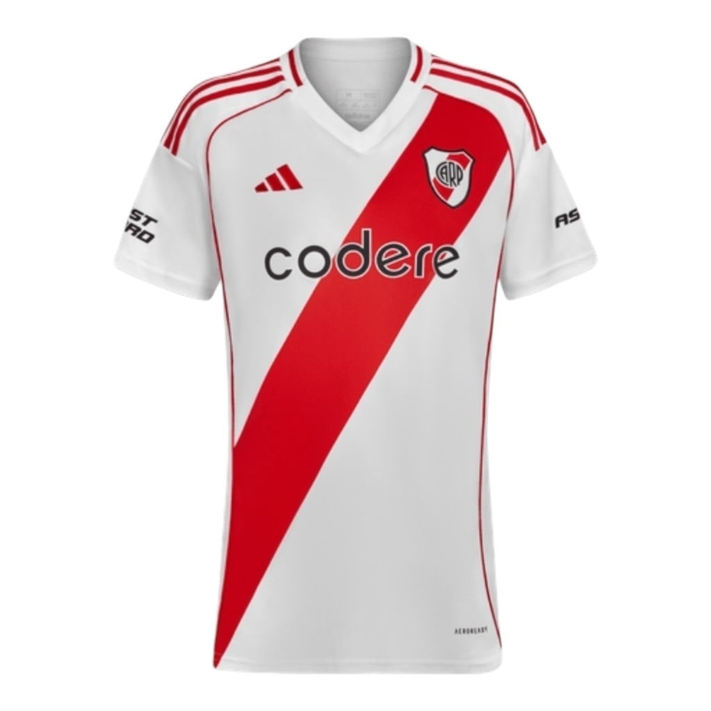 Camisa River Plate I 24/25 - Torcedor Adidas Feminina - Branca com detalhes em v