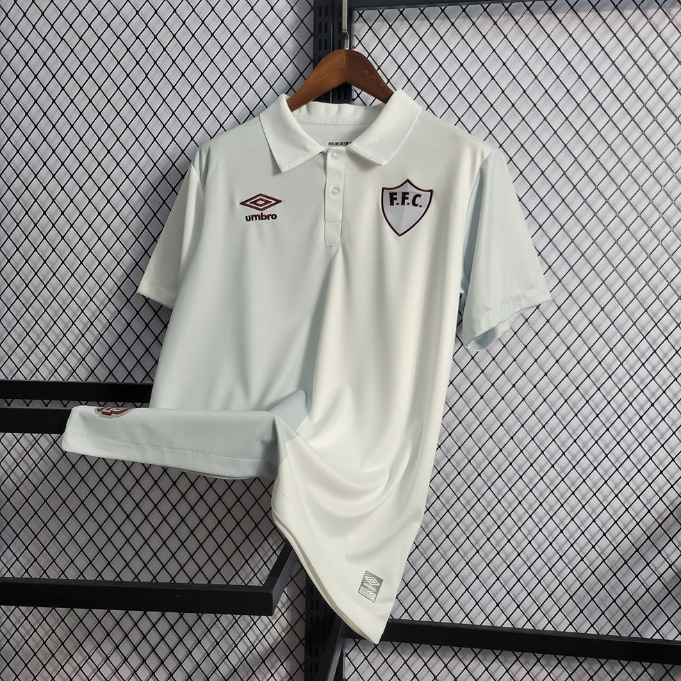 Miniatura: Camisa Fluminense 120 anos Torcedor Umbro Masculina - Branca e Cinza