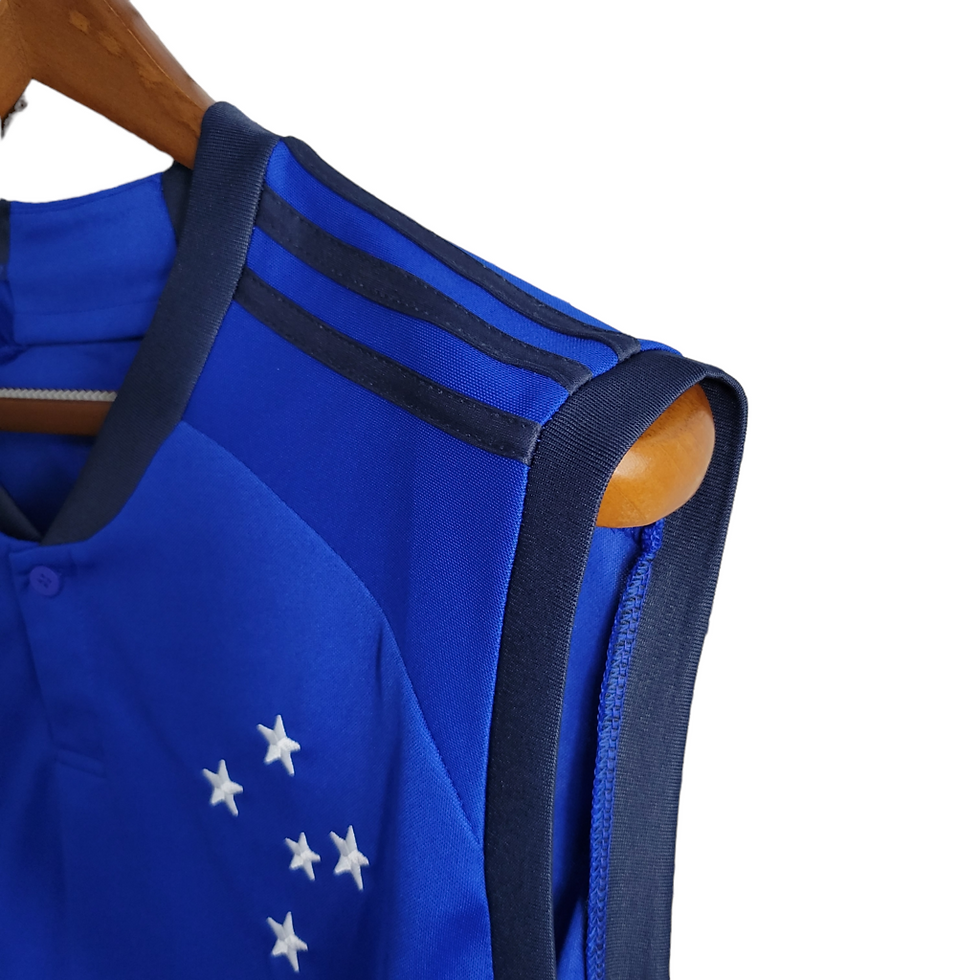 Miniatura: Camisa Regata Cruzeiro 23/24 Torcedor Masculina - Azul escura com detalhes em br