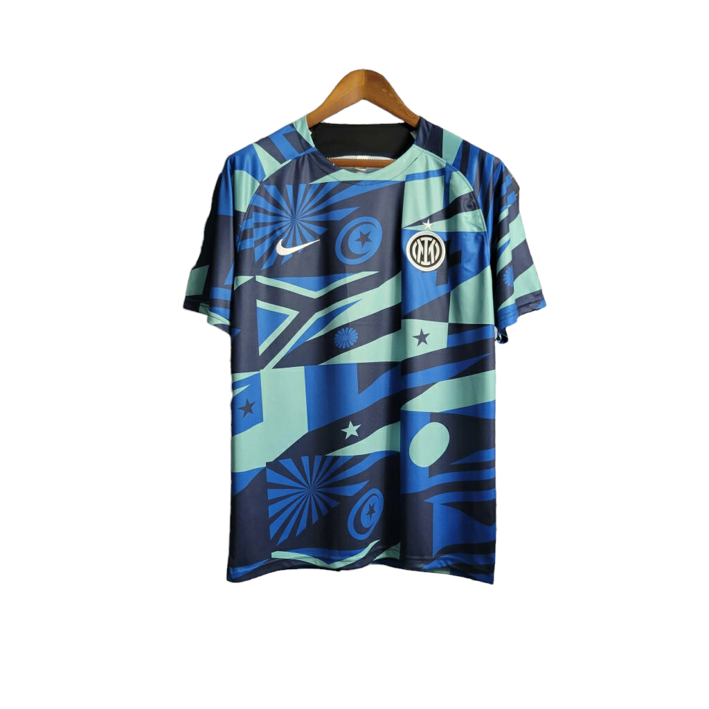 Camisa Inter de Milão Treino 23/24 - Torcedor Adidas Masculina - Azul com detalh