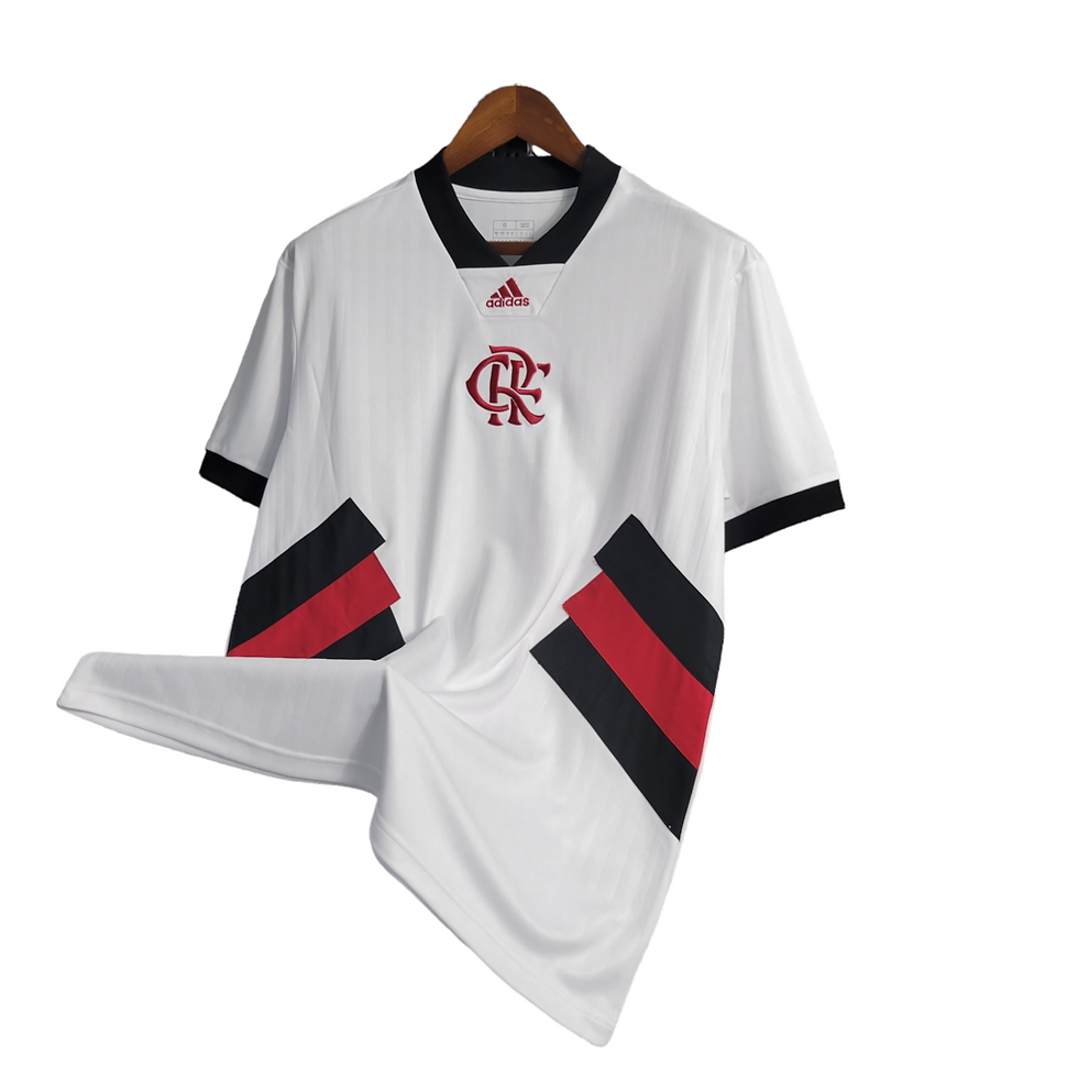 Miniatura: Camisa Flamengo II 23/24 Torcedor Adidas Masculina - Branca com detalhes em pret