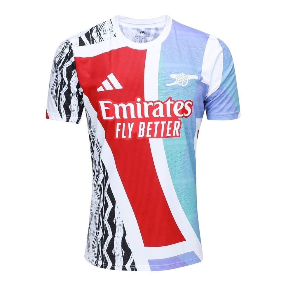 Miniatura: Camisa Arsenal Pré-jogo 24/25 - Torcedor Adidas Masculina - Branca com detalhes 