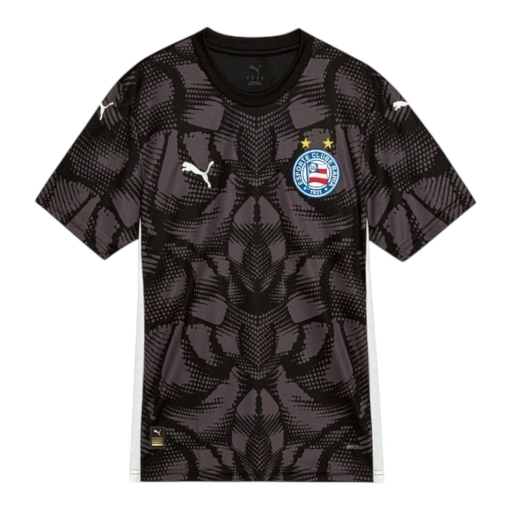 Camisa Bahia Goleiro 25/26 - Torcedor Puma Masculina - Preta com detalhes em cin