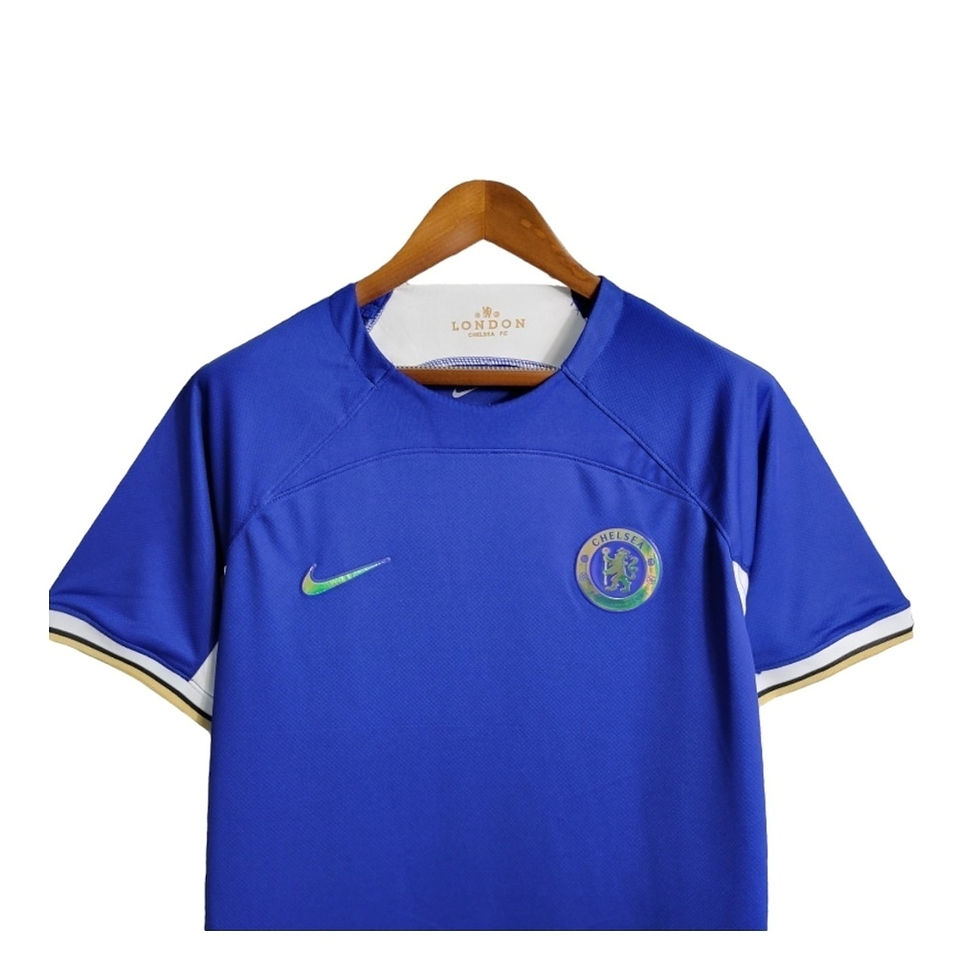 Miniatura: Camisa Chelsea I 23/24 - Torcedor Nike Masculina - Azul com detalhes em branco e