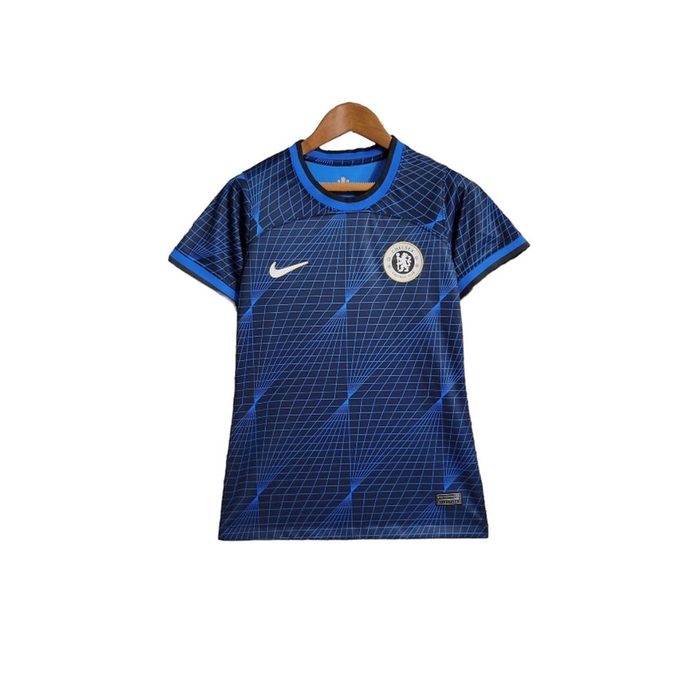 Miniatura: Camisa Chelsea II 23/24- Torcedor Nike Feminina - Azul com detalhes em preto