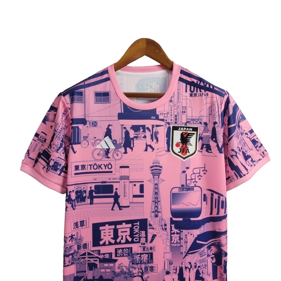 Miniatura: Camisa Japão Edição especial 24/25 - Torcedor Adidas Masculina - Rosa com detalh
