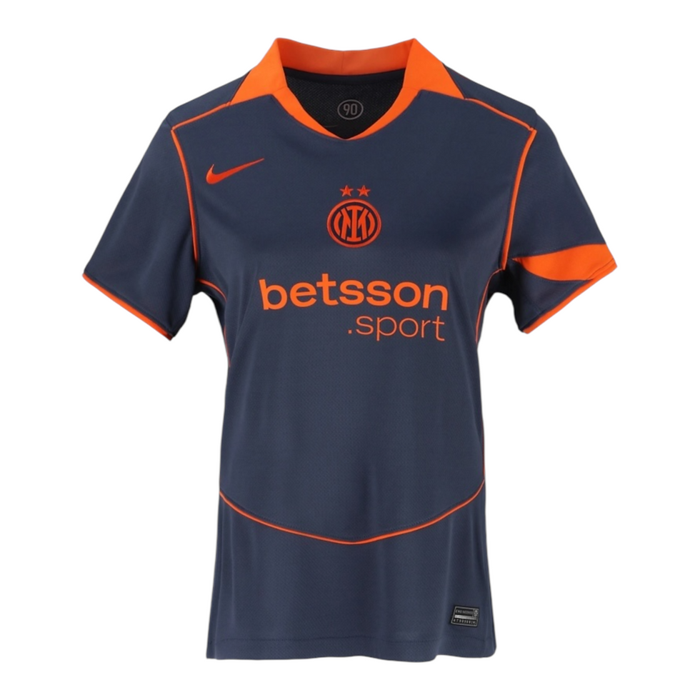 Miniatura: Camisa Inter de Milão III 25/26 - Torcedor Nike Feminina - Azul e laranja