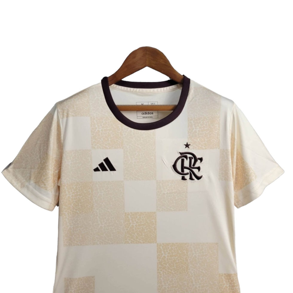 Miniatura: Camisa Flamengo Treino 24/25 - Torcedor Adidas Feminina - Bege