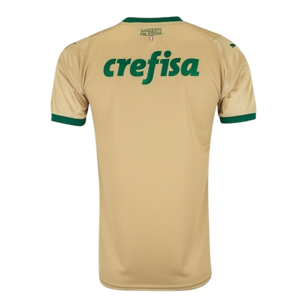 Miniatura: Camisa Palmeiras III 24/25 - Torcedor Puma Masculina - Dourada com detalhes em v