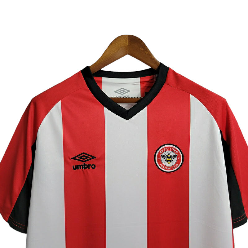 Miniatura: Camisa Brentford I 23/24 - Torcedor Umbro Masculina - Branca com detalhes em ver