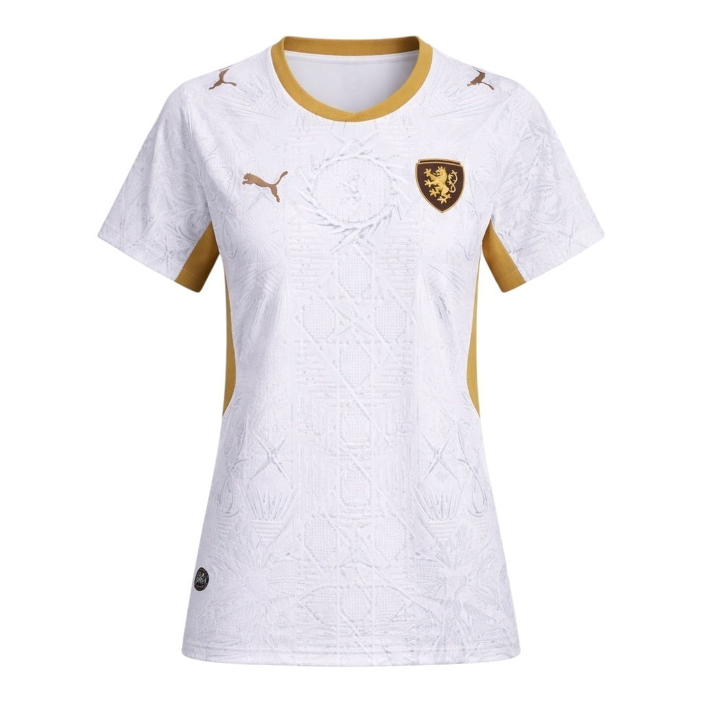 Camisa Seleção República Tcheca II 26/27 - Torcedor Puma Feminina - Branca com d