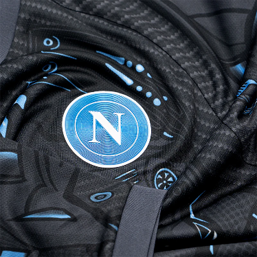 Miniatura: Camisa Napoli Treino 25/26 - Torcedor EA7 Masculina - Cinza com detalhes em azul