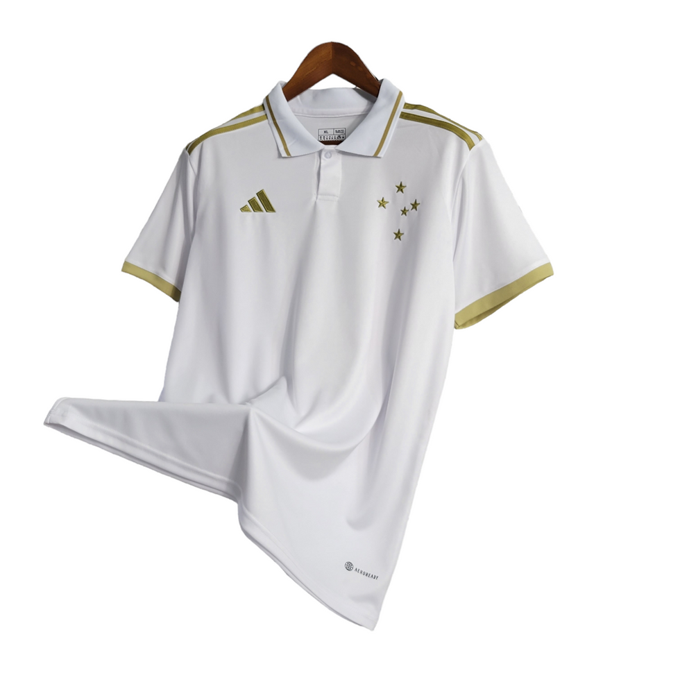 Miniatura: Camisa Cruzeiro Edição Especial 23/24 Torcedor Masculina - Branca com detalhes e