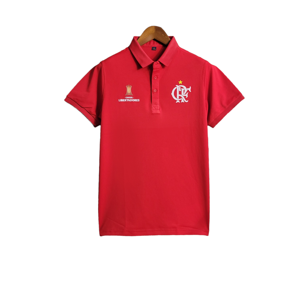 Camisa Flamengo Polo Edição Especial Conmebol 23/24 Torcedor Masculina - Vermelh