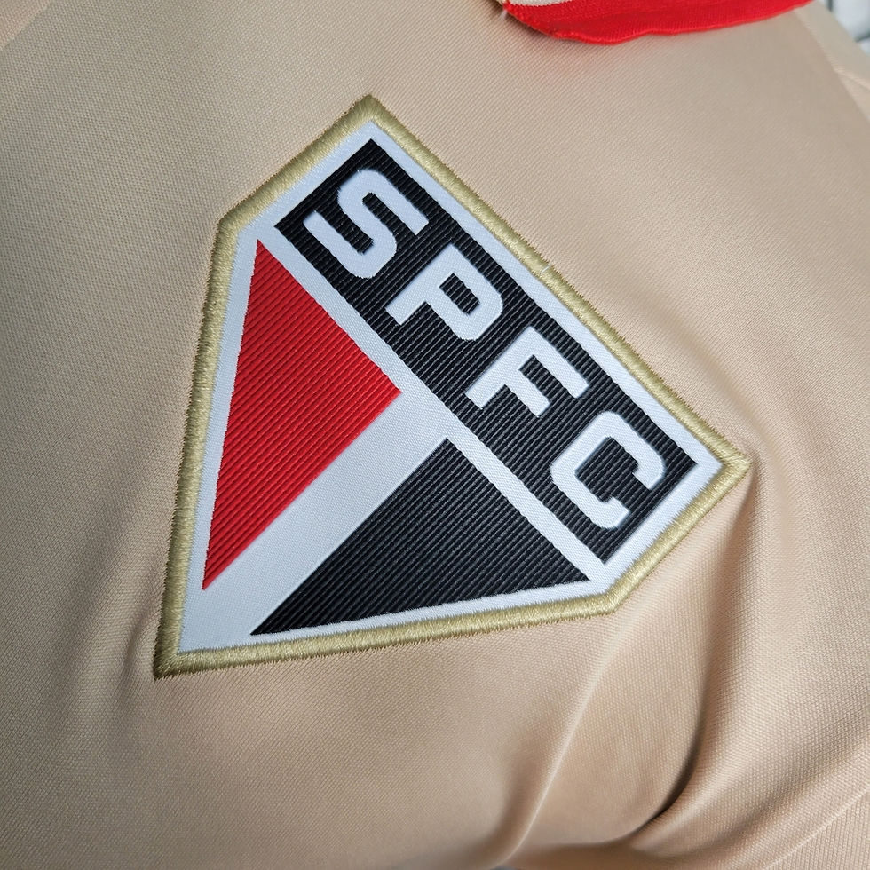 Miniatura: Camisa Polo São Paulo 23/24 Adidas Torcedor Masculina - Bege com detalhes em pre