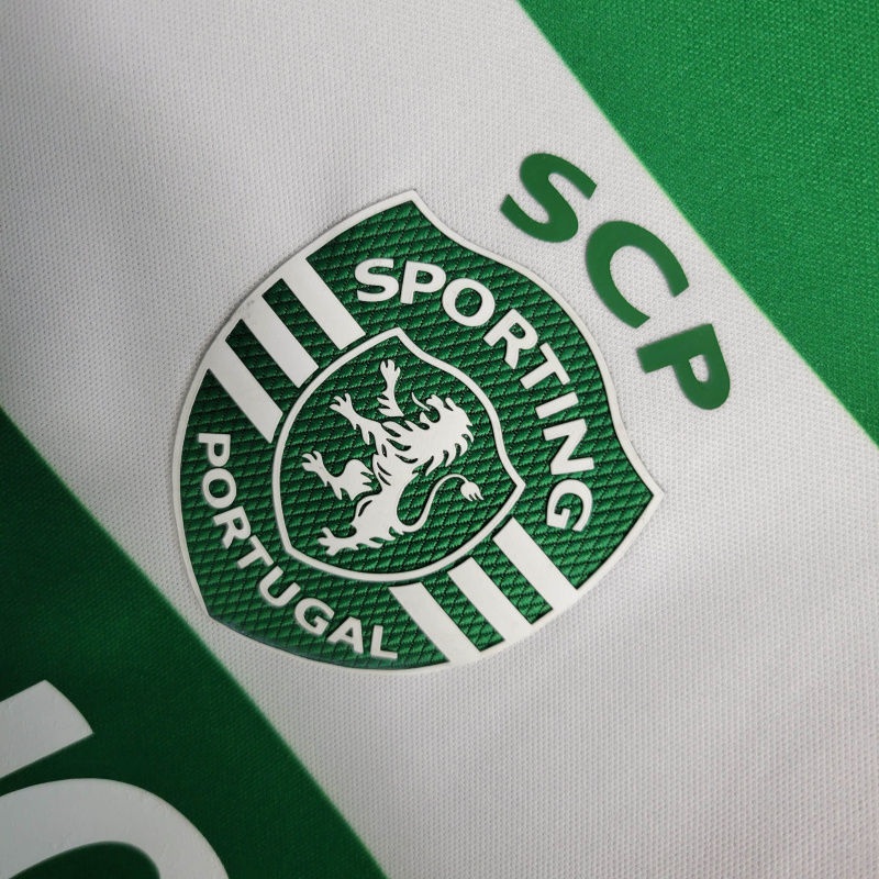 Miniatura: Camisa Sporting Lisboa I 23/24 - Torcedor Nike Masculina - Verde com detalhes em