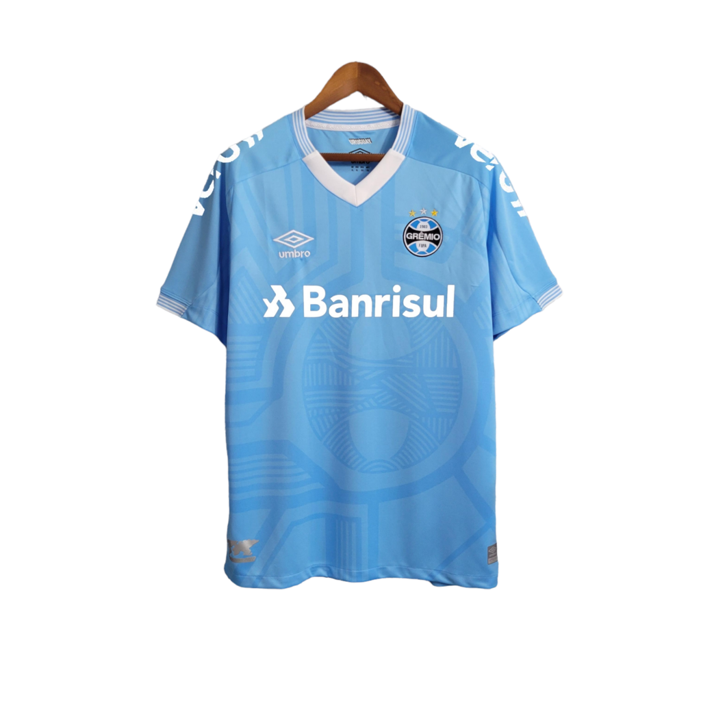 Camisa Grêmio III 23/24 Umbro Torcedor Masculino - Azul claro com detalhes em br