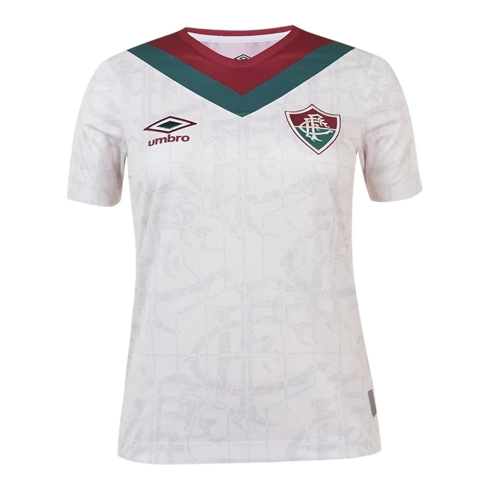 Miniatura: Camisa Fluminense III 24/25 - Torcedor Umbro Feminina - Branca com detalhes em v